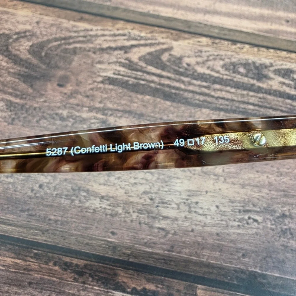 Coach HC 6065 5287 Confetti Light Brown Tortoise Eyeglass Frames 49-17-135